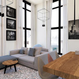 Modern Geometric LED Wire Pendant Lamp Contemporary Black Chandelier Lighting