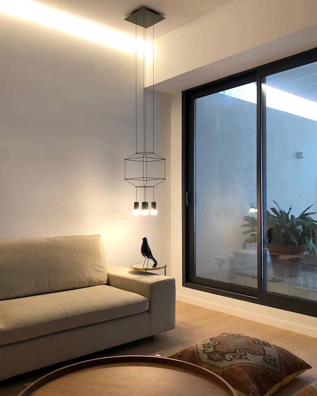 Modern Geometric LED Wire Pendant Lamp Contemporary Black Chandelier Lighting