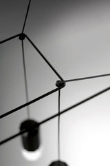 Modern Geometric LED Wire Pendant Lamp Contemporary Black Chandelier Lighting