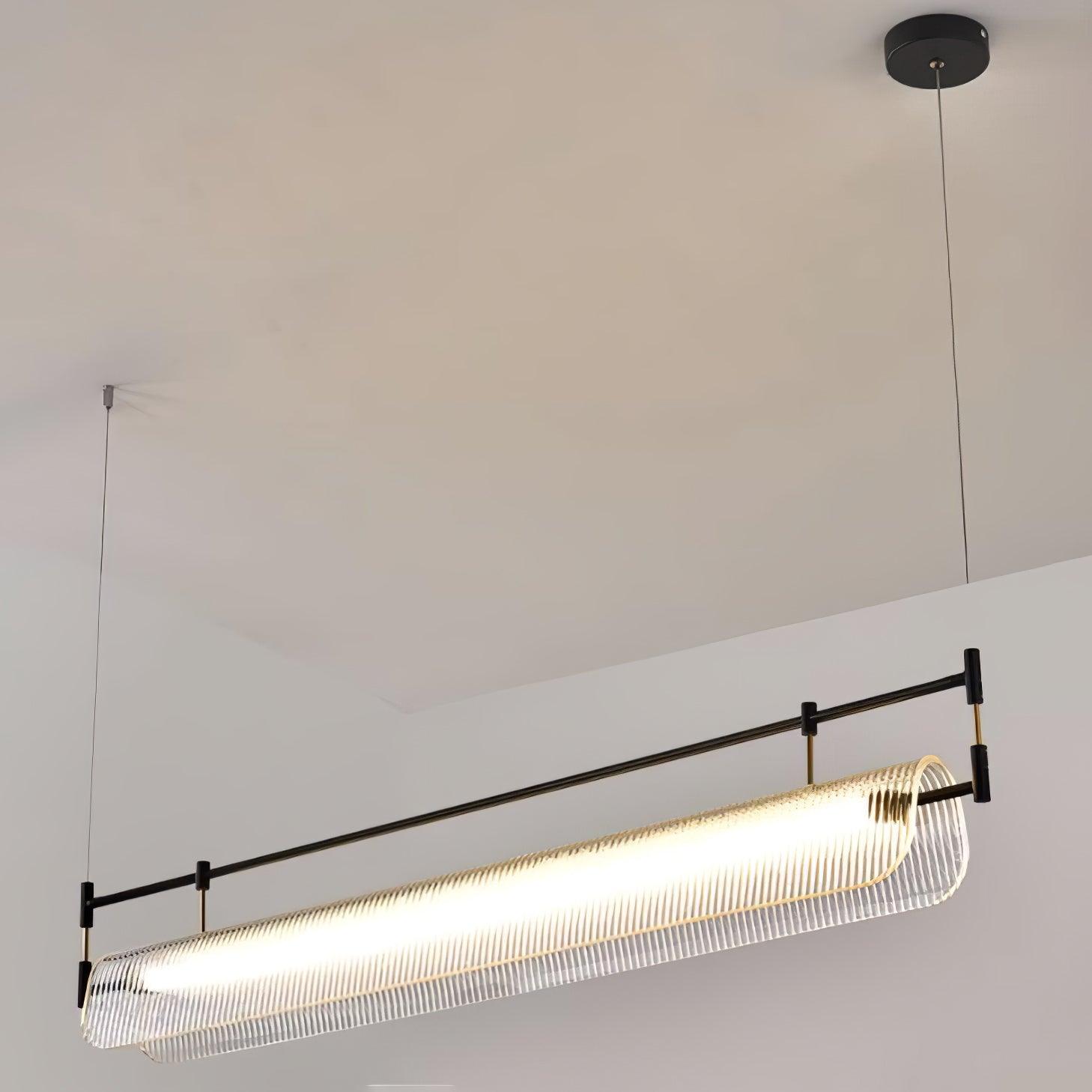 Modern Geometric Linear Strip LED Pendant Light for Dining Room Kitchen Island