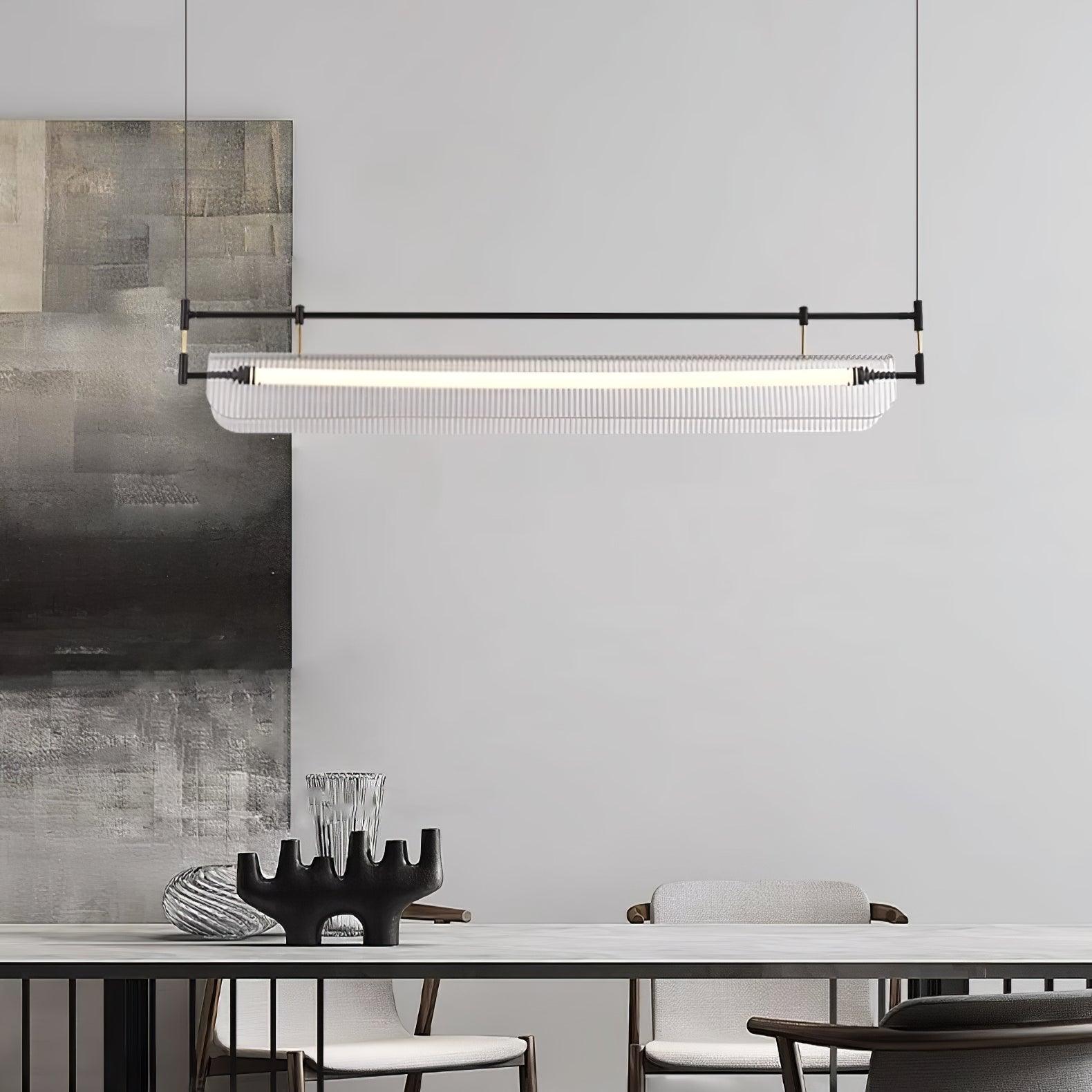Modern Geometric Linear Strip LED Pendant Light for Dining Room Kitchen Island