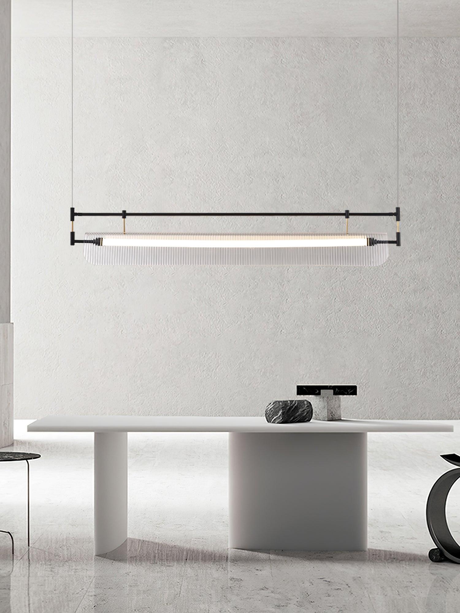 Modern Geometric Linear Strip LED Pendant Light for Dining Room Kitchen Island