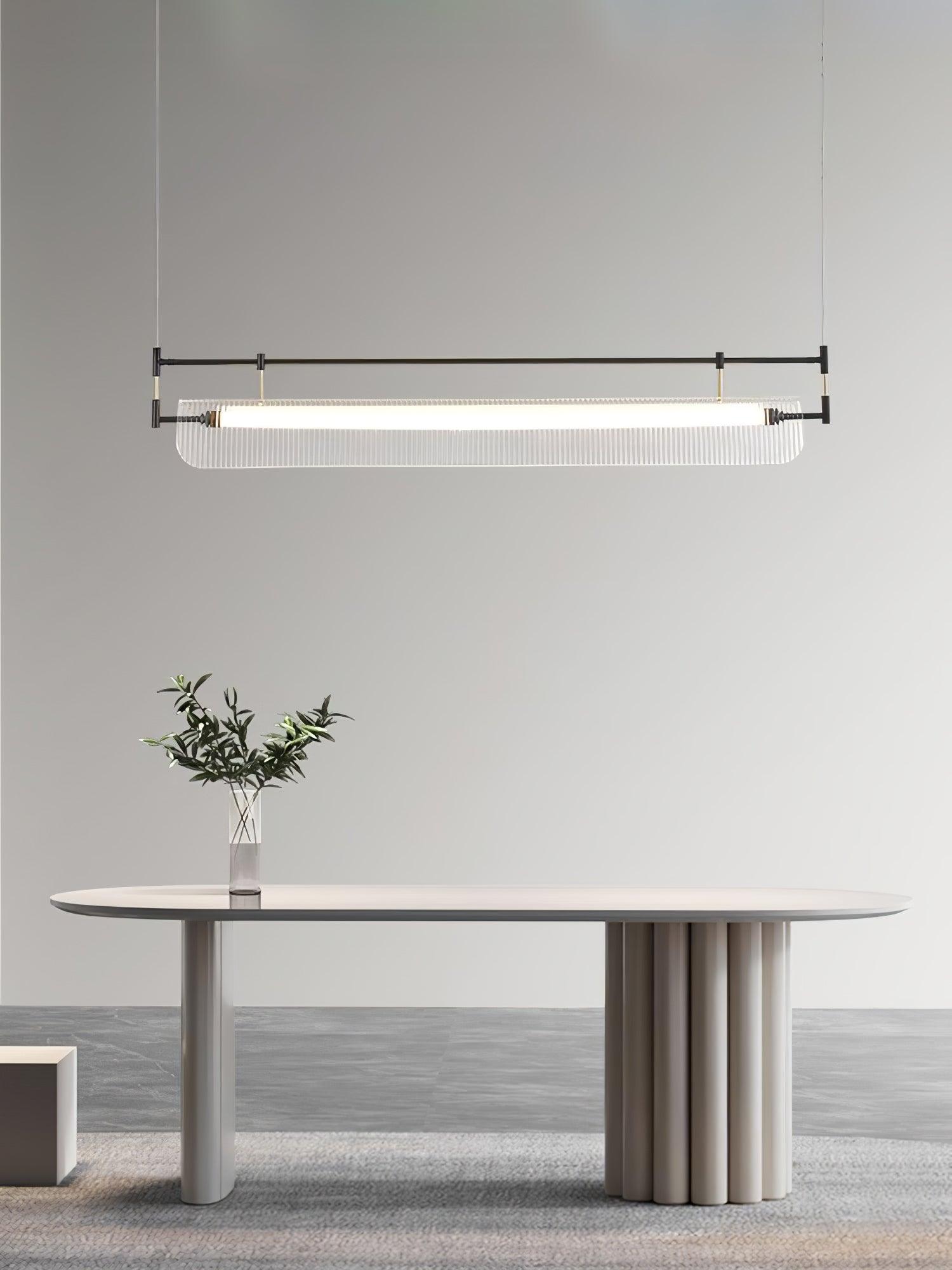Modern Geometric Linear Strip LED Pendant Light for Dining Room Kitchen Island