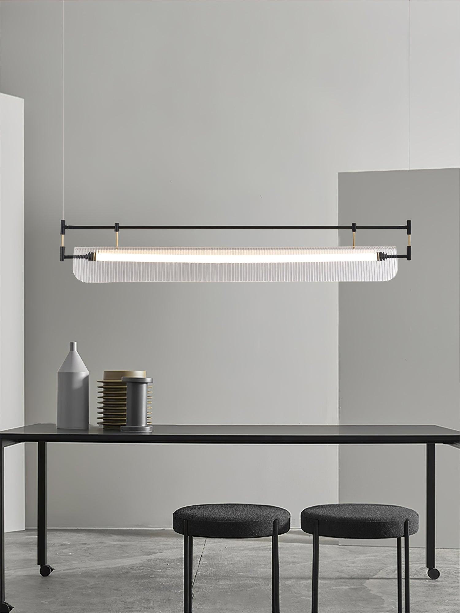 Modern Geometric Linear Strip LED Pendant Light for Dining Room Kitchen Island