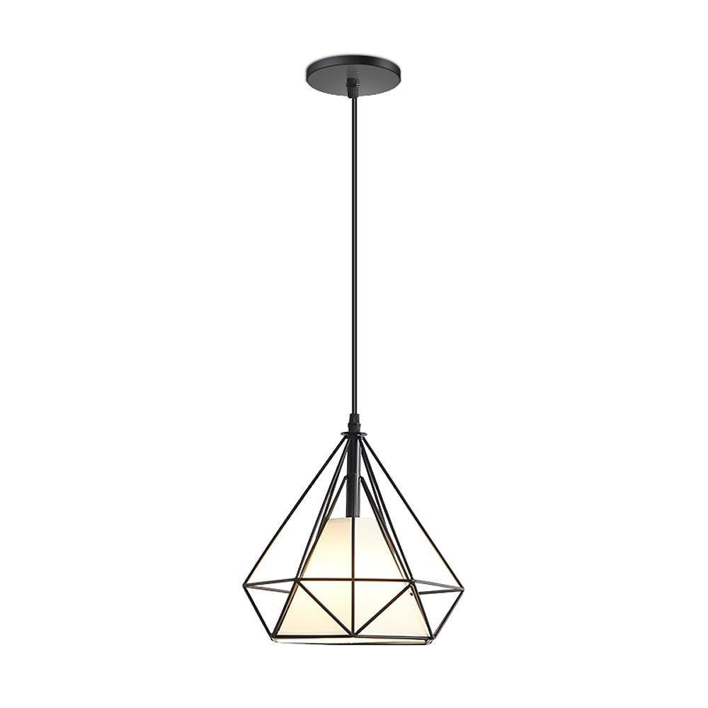 Modern Geometric Metal Cage LED Pendant Light for Kitchen Island and Dining Room Lighting