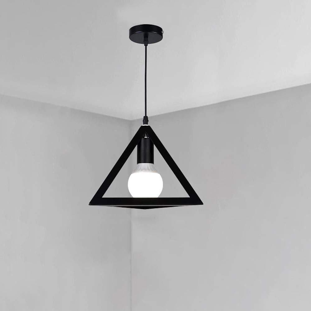 Modern Geometric Metal Pendant Light for Kitchen Island and Dining Room Black Industrial Hanging Lamp