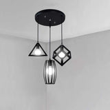 Modern Geometric Metal Pendant Light for Kitchen Island and Dining Room Black Industrial Hanging Lamp
