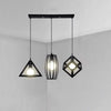 Modern Geometric Metal Pendant Light for Kitchen Island and Dining Room Black Industrial Hanging Lamp