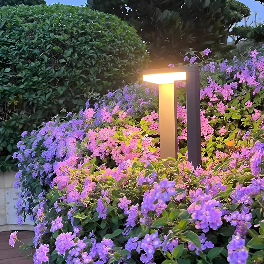 Modern Geometric Outdoor Landscape LED Path Light Waterproof Aluminum Bollard Lamp