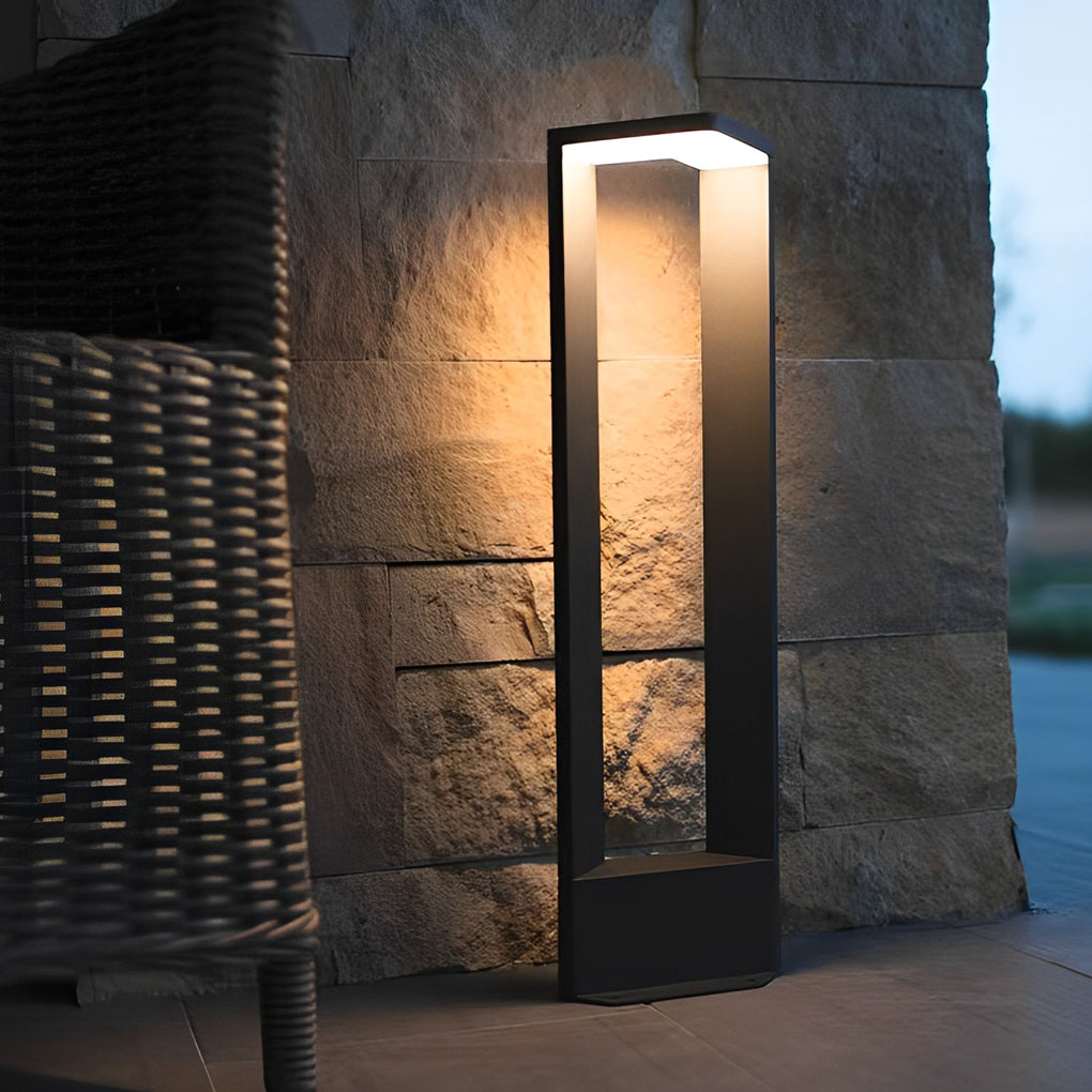 Modern Geometric Outdoor Landscape LED Path Light Waterproof Aluminum Bollard Lamp