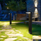 Modern Geometric Outdoor Landscape LED Path Light Waterproof Aluminum Bollard Lamp