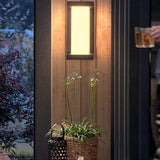 Modern Geometric Outdoor Wall Sconce Black Waterproof Exterior Light Fixture for Patio and Porch