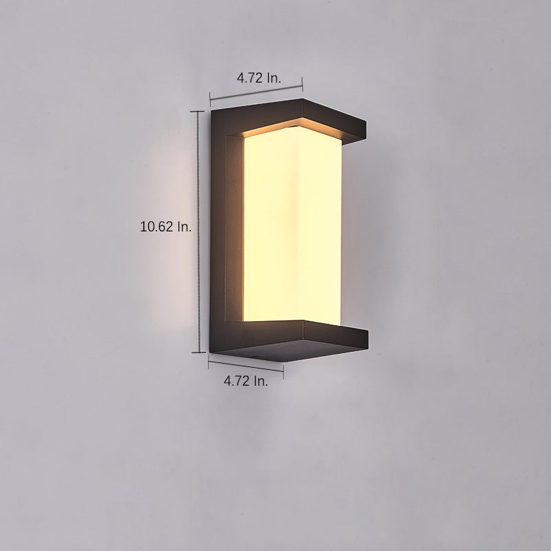Modern Geometric Outdoor Wall Sconce Black Waterproof Exterior Light Fixture for Patio and Porch