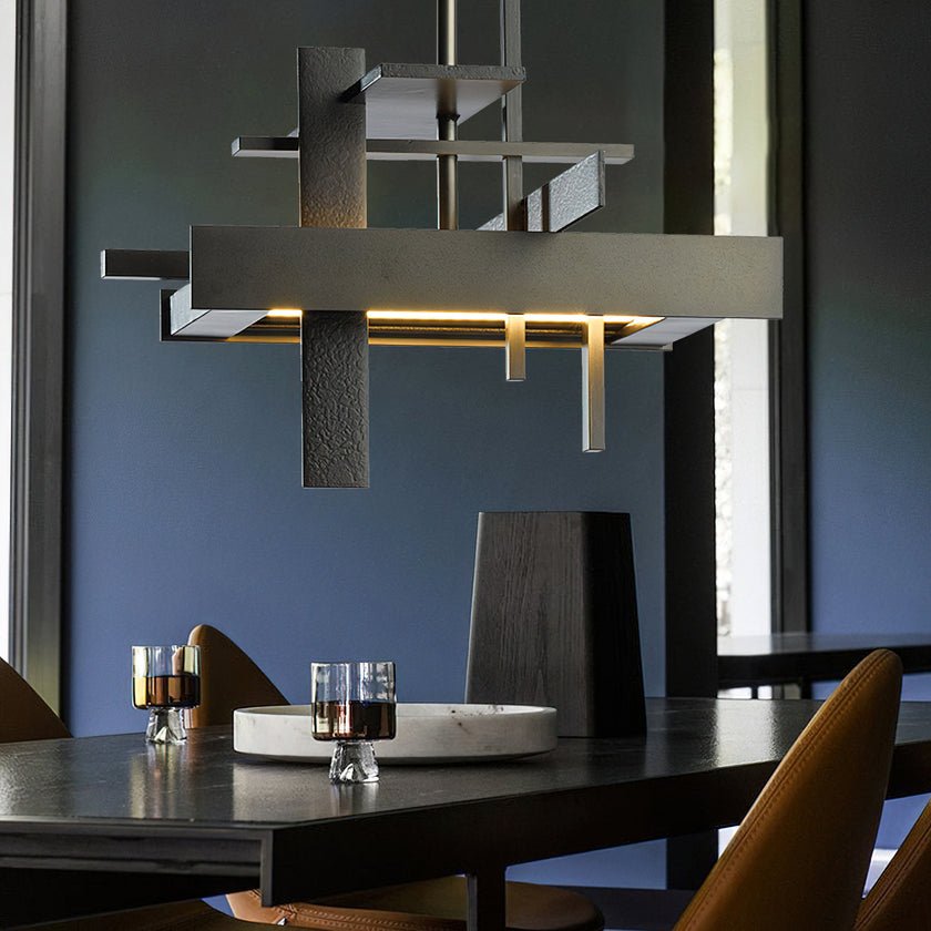 Modern Geometric Planar LED Pendant Light Minimalist Iron Ceiling Hanging Lamp