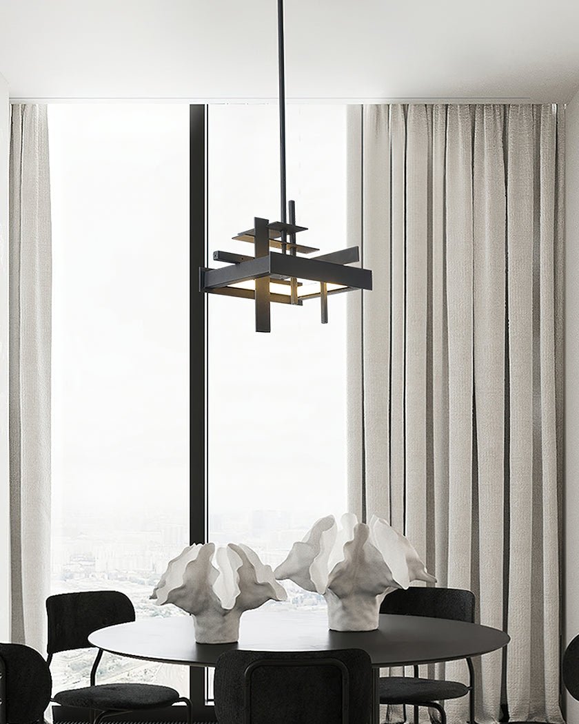 Modern Geometric Planar LED Pendant Light Minimalist Iron Ceiling Hanging Lamp