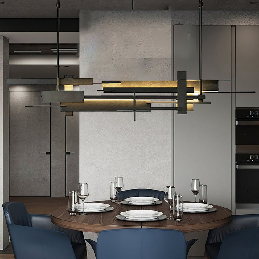 Modern Geometric Planar LED Pendant Light Minimalist Iron Ceiling Hanging Lamp