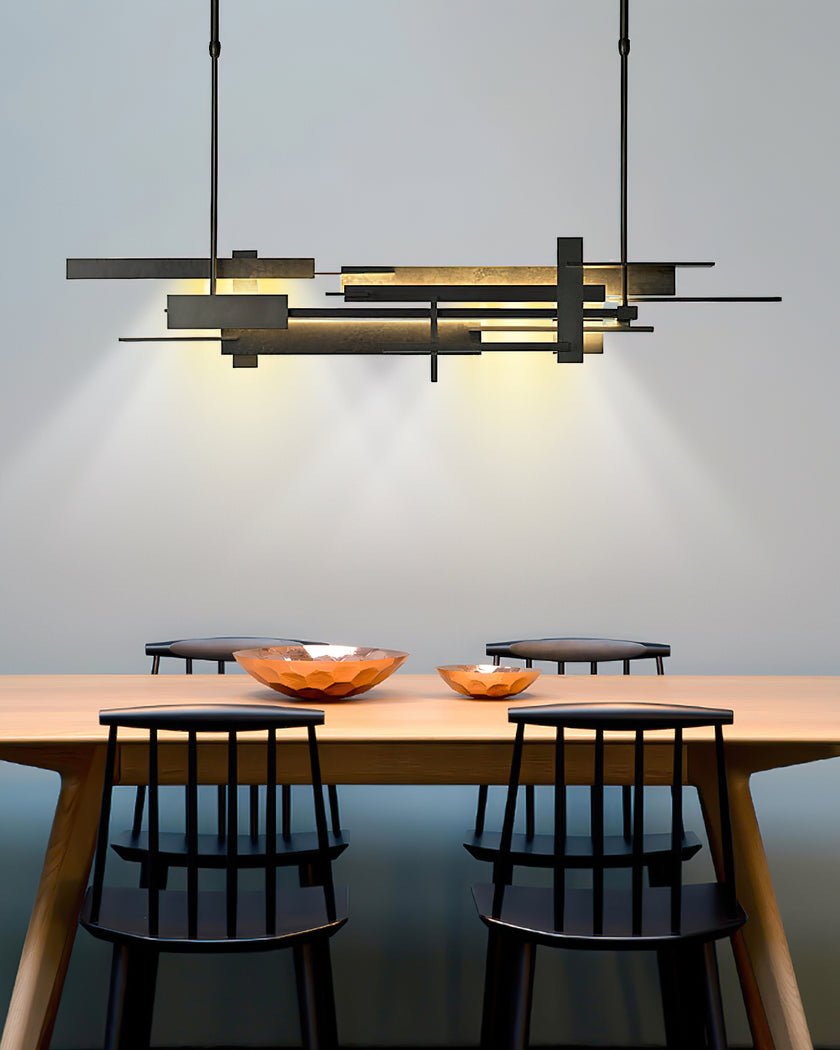 Modern Geometric Planar LED Pendant Light Minimalist Iron Ceiling Hanging Lamp