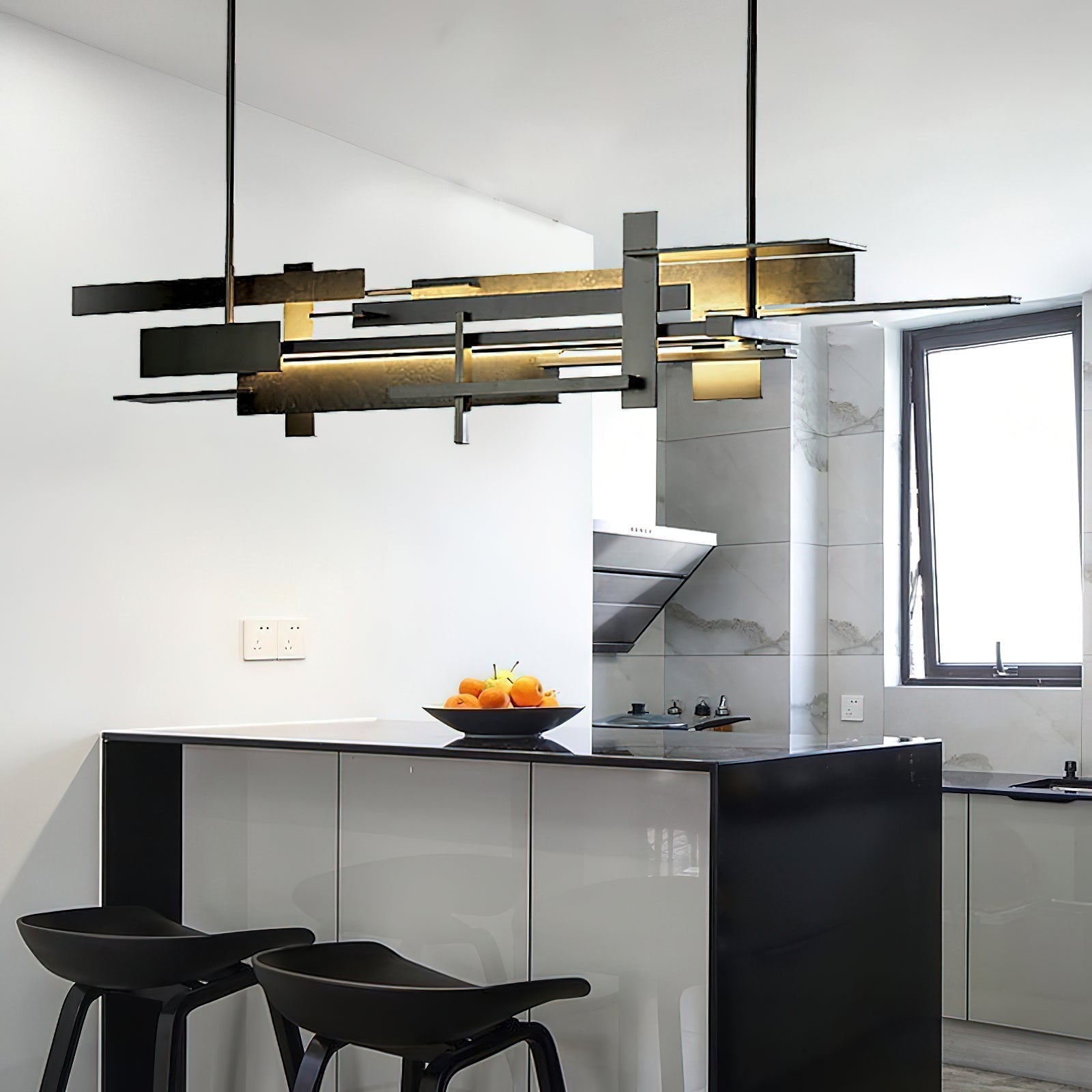 Modern Geometric Planar LED Pendant Light Minimalist Iron Ceiling Hanging Lamp