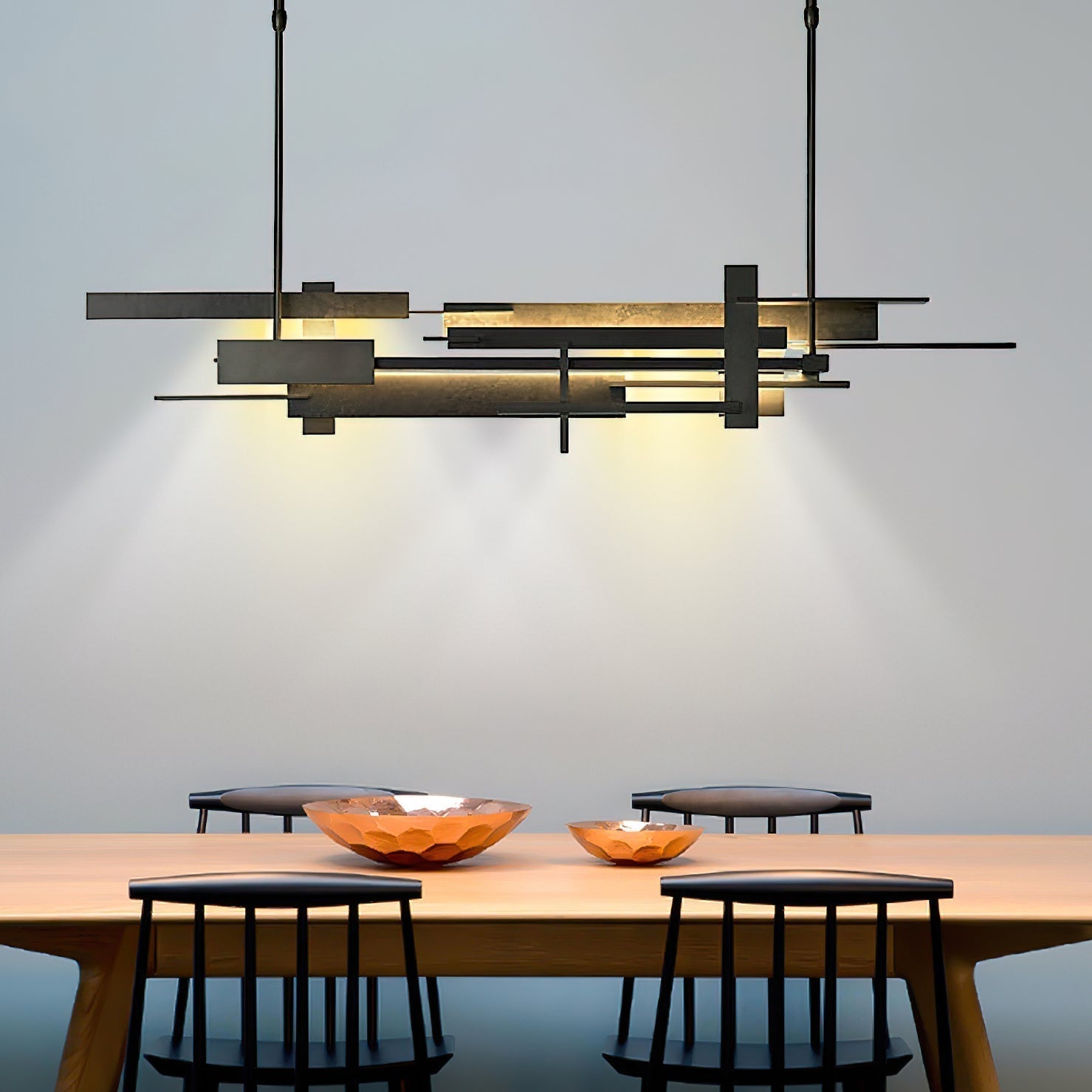 Modern Geometric Planar LED Pendant Light Minimalist Iron Ceiling Hanging Lamp