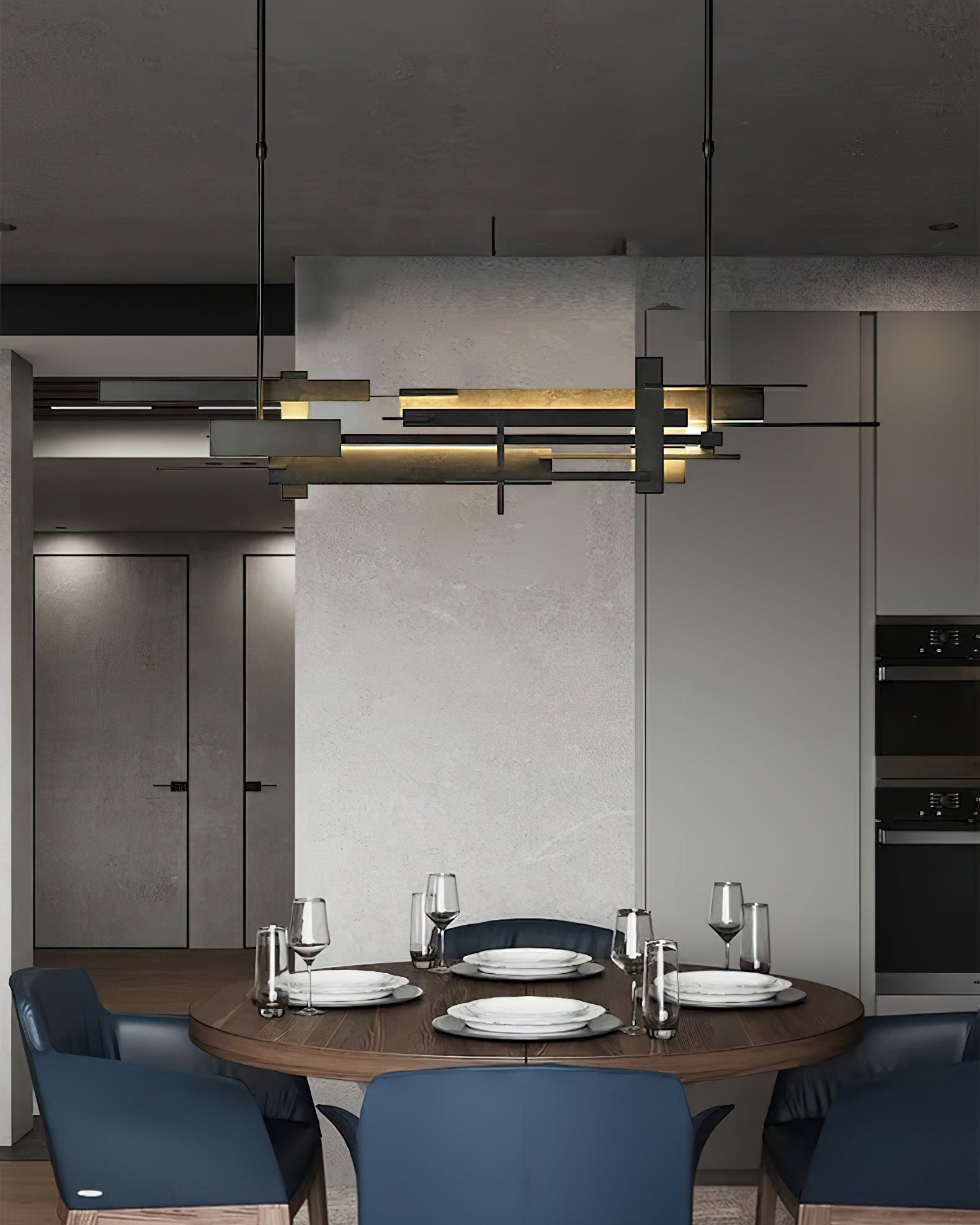 Modern Geometric Planar LED Pendant Light Minimalist Iron Ceiling Hanging Lamp