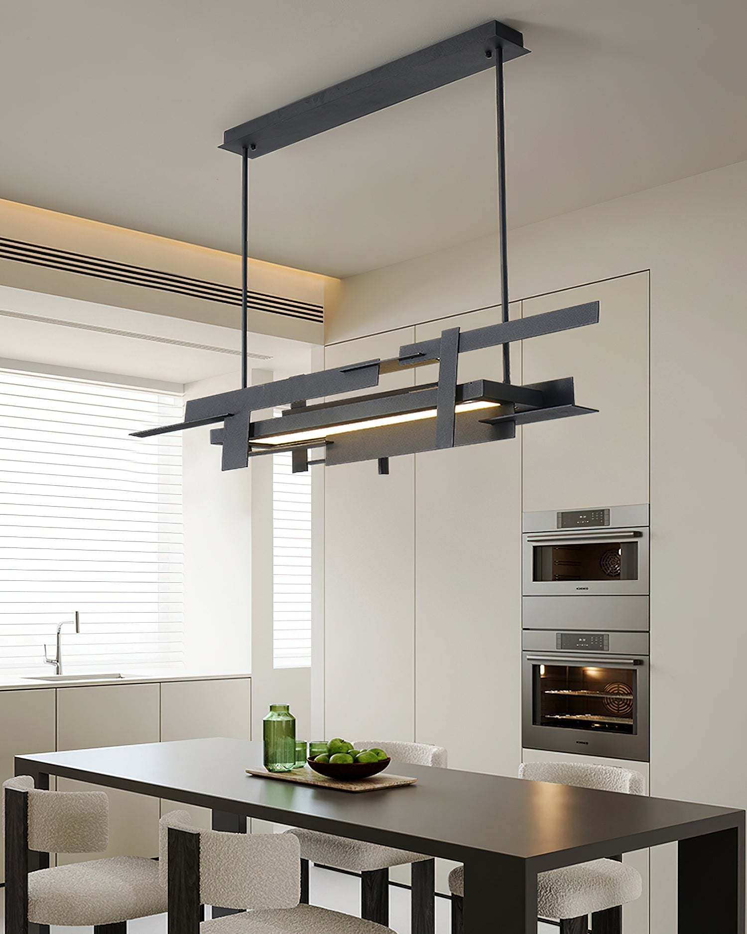 Modern Geometric Planar LED Pendant Light Minimalist Iron Ceiling Hanging Lamp