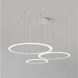Modern Geometric Ring LED Chandelier Artistic 3 Tier Circle Pendant Lighting for Dining Room
