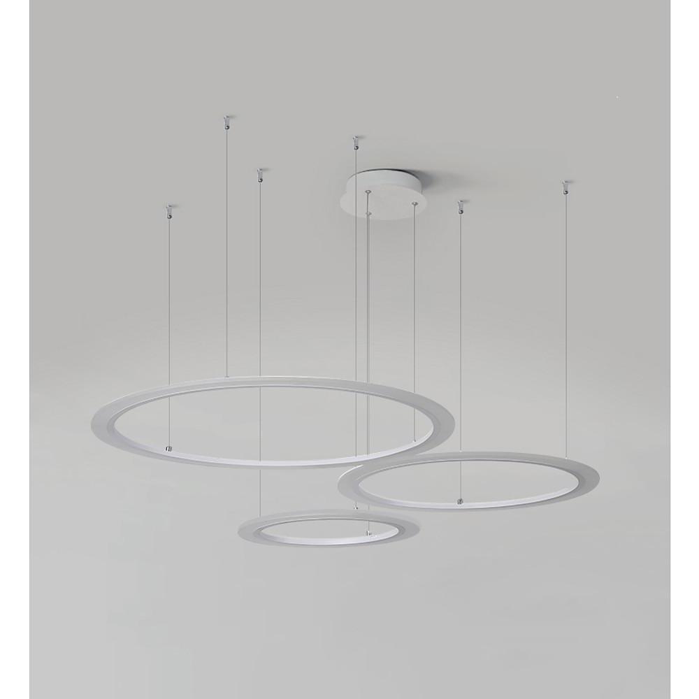 Modern Geometric Ring LED Chandelier Artistic 3 Tier Circle Pendant Lighting for Dining Room