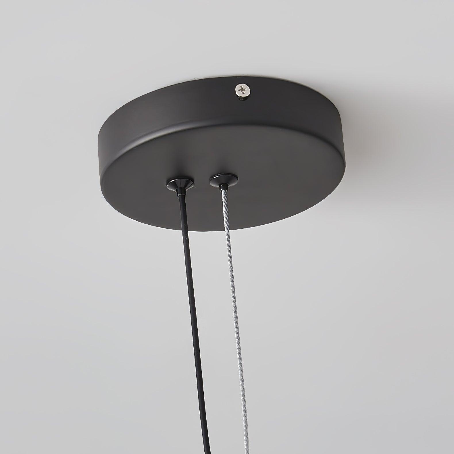 Modern Geometric Round Glass Chandelier Black and White Ceiling Light Fixture