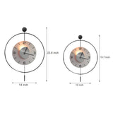 Modern Geometric Round LED Metal Wall Clock with Pendant Battery Powered Hanging Timepiece