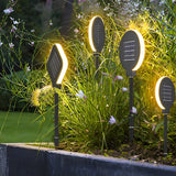Modern Geometric Solar LED Outdoor Garden Pathway Lighting Waterproof Black Landscape Lamp