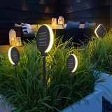 Modern Geometric Solar LED Outdoor Garden Pathway Lighting Waterproof Black Landscape Lamp