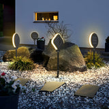 Modern Geometric Solar LED Outdoor Garden Pathway Lighting Waterproof Black Landscape Lamp