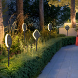 Modern Geometric Solar LED Outdoor Garden Pathway Lighting Waterproof Black Landscape Lamp