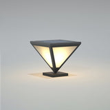 Modern Geometric Solar LED Post Light Waterproof Stainless Steel Outdoor Pathway Lamp