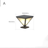Modern Geometric Solar LED Post Light Waterproof Stainless Steel Outdoor Pathway Lamp