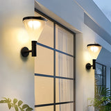 Modern Geometric Solar Powered Outdoor Wall Sconce Waterproof LED Porch Light for Garden Villa