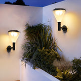 Modern Geometric Solar Powered Outdoor Wall Sconce Waterproof LED Porch Light for Garden Villa