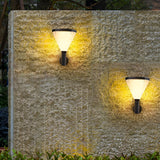 Modern Geometric Solar Powered Outdoor Wall Sconce Waterproof LED Porch Light for Garden Villa