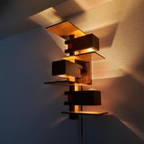 Modern Geometric Solid Wood Wall Sconce LED Rectangular Tower Wall Lamp for Indoor Spaces
