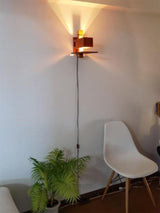 Modern Geometric Solid Wood Wall Sconce LED Rectangular Tower Wall Lamp for Indoor Spaces