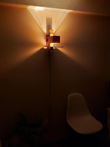 Modern Geometric Solid Wood Wall Sconce LED Rectangular Tower Wall Lamp for Indoor Spaces