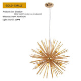 Modern Geometric Sputnik Chandelier Gold Chrome Fireworks LED Pendant Light for Dining Room