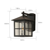 Modern Geometric Square Glass Outdoor Wall Lantern Waterproof Aluminum Exterior Light