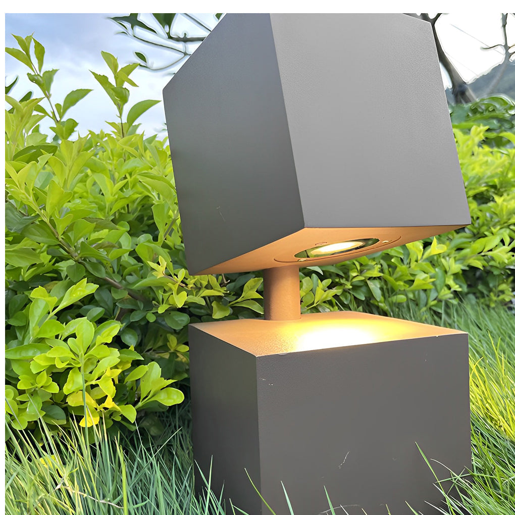 Modern Geometric Square LED Outdoor Lawn Light Waterproof Garden Path Lighting