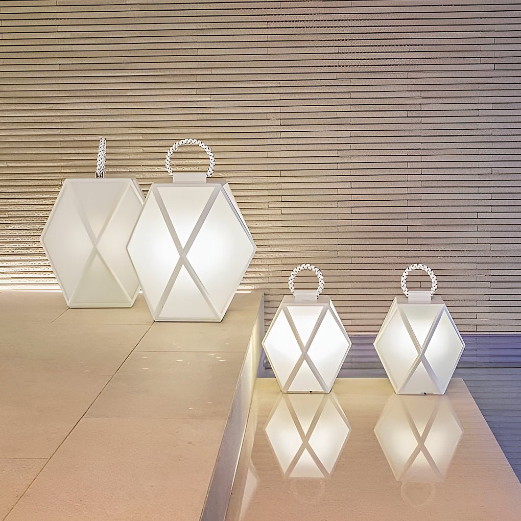 Modern Geometric Stainless Steel Outdoor Pillar Light LED Post Lantern for Path and Garden