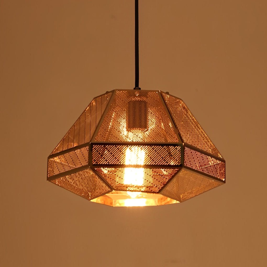 Modern Geometric Stainless Steel Pendant Light Electroplated Nordic Ceiling Lamp for Living Room Dining