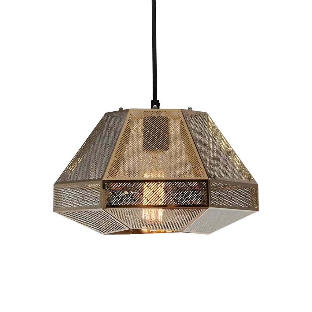 Modern Geometric Stainless Steel Pendant Light Electroplated Nordic Ceiling Lamp for Living Room Dining