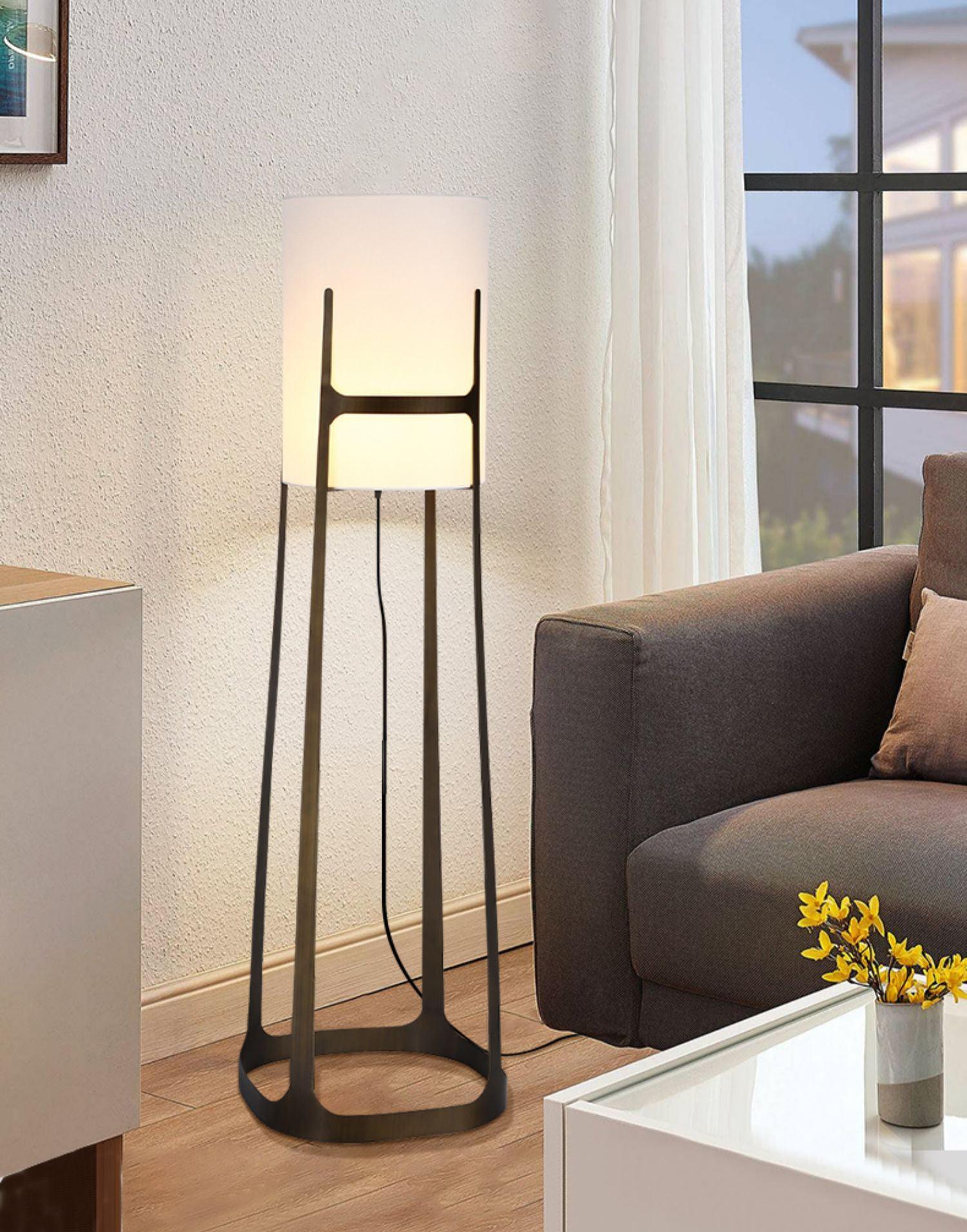 modern-geometric-standing-lamp-with-white-fabric-shade-in-brushed-bronze-finish