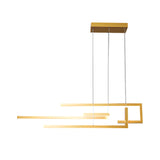 Modern Geometric Strip LED Chandelier Dimmable Nordic Dining Room Hanging Light Fixture