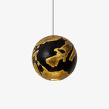 Modern Geometric Structure Pendant Light Black and Gold Foam Hanging Ceiling Lamp